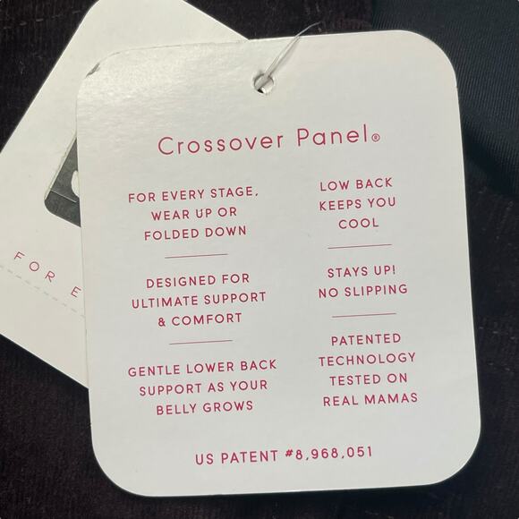 Isabel Maternity Burgundy Crossover Panel Skinny Jeans Size 10/30R NWT - Picture 10 of 12